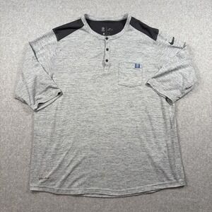 Detroit Lions Shirt Mens XL Gray NFL Football Nike Dri Fit Henley 3 Button Top